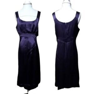 MoMo Women's Maternity Dress "Molly" 100% Silk Pleated Plum Size Small